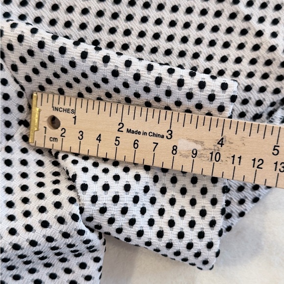 Ann Taylor Signature Navy Polka Dot White Shorts Size 12 Textured Dress Shorts - Picture 5 of 8